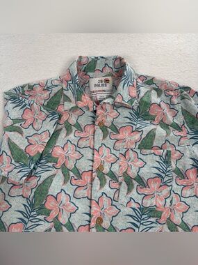 28 Palms Hawaiian Camp Shirt Men’s Small Short Sleeve Button Up Floral Canopy